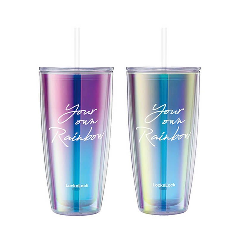 Ly Nhựa Hai Lớp LocknLock Rainbow Double Wall Cold Cup 750ml - 2 Màu (Tím, Trắng) - HAP507 image number null